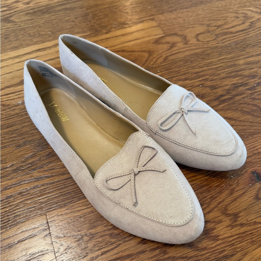 Suede J Crew Bow Loafers